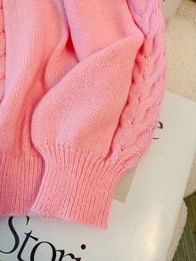 GlowEve CURVE Damski sweter w dużym rozmiarze z dekoltem w serek, dopasowany, codzienny, uniwersalny, ściągany sznurkiem, jednostronny, wykonany w jednolitym kolorze, zimowy