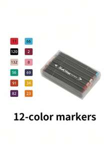 SHEIN 1set Alcohol Based Brush Markers,Dual Tip Art Markers For Artist,Sketching,Coloring,Highlighting,Illustration,Anime Design,Coloring Brush Pen Set,Markers,Anime,Alcohol Markers,Taba Squishy,Feutre,Markers Alcohol Based,Alcohol Markers,Markers,Alcohol Markers Brush,Alcohol Markers,Alcohol Markers Brush,Markers - Nhiều màu - Xem 7