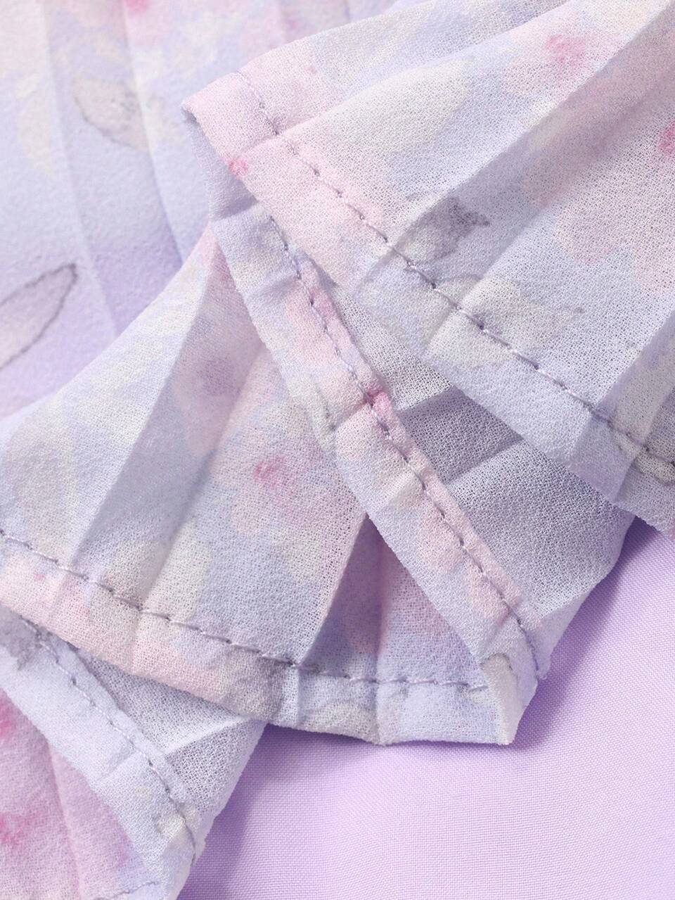 Plus Size Floral Print Waist Cinched Long Dress For Women,Elegant Lavender Autumn Boho Casual Vacation Outfits,Formal Birthday Clothes For Dates