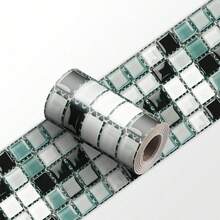 1pc Mosaic Style Decorative Caulk Line Sticker, Home Decor Wall Corner Sticker For Kitchen, Bathroom, Bedroom, Simulated 3D Wall Sticker, 3.9*94.5 Inches Room Decor Kitchen Decor Bathroom Decor Stickers Personalised Stickers