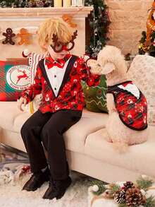 PETSIN 1 pieza Traje de Navidad para mascotas - Disfraz de celebración ligero y transpirable - Multicolor - Ver 3