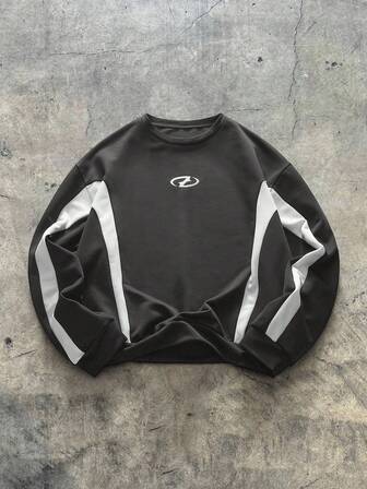 AXEPEAK Sudadera holgada de cuello redondo de manga larga para hombre, otoño, invierno