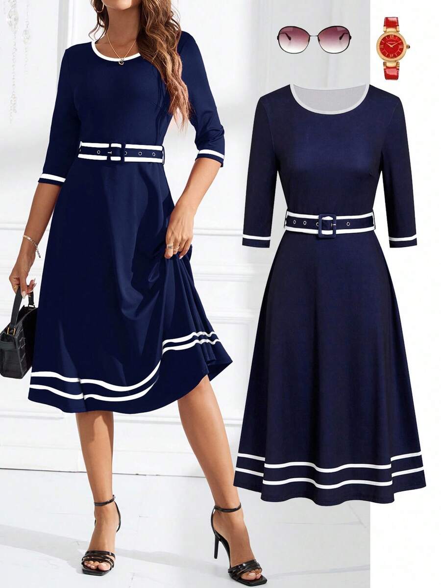 Ellevyn Women's Elegant Commuter Dress, Suitable For Teachers, Winter Clothes Dresses For Church Women,Fall