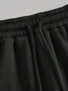 Girlism Teen Girl Autumn/Winter Letter Print Drop Shoulder Long Sleeve Hoodie With Pocket And Wide Leg Pants Casual Suit, Suitable For Sports, Business Casual Fall - Multicolor - View 5