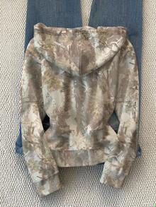 SHEIN Áo nỉ trùm đầu in kỹ thuật số dành cho nữ - Nhiều màu - Xem 2