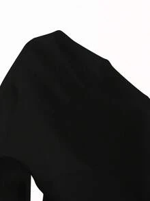 Franclia Elegant V-Neck Ruched Front Button Down Long Sleeve Blouse With Ruffle Cuffs, Suitable For Spring And Autumn - Black - View 6