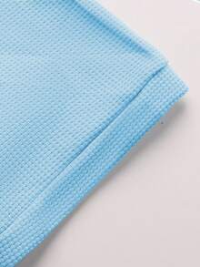 Manfinity Homme 2pcs Men's Casual Solid Color Short Sleeve T-Shirt And Drawstring Pants Co-Ord Two Piece Set, Summer Baby Blue Cozy Outfits