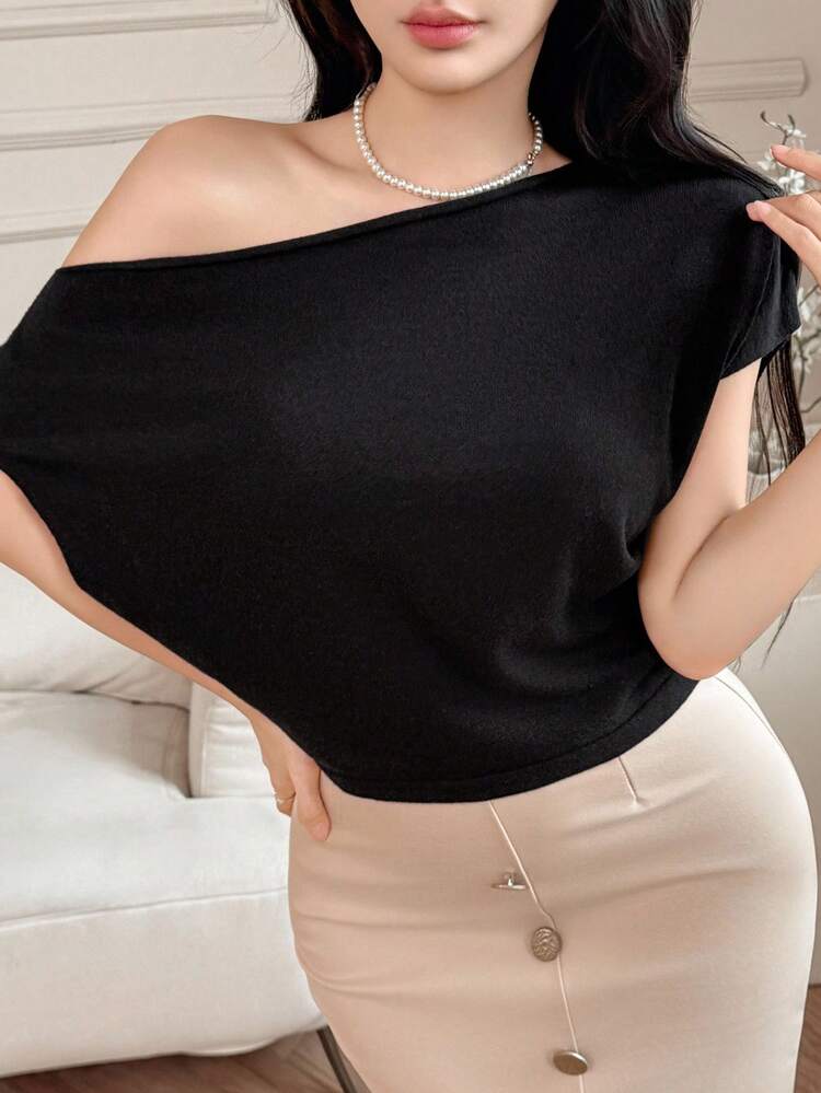 French Cold Shoulder Design Crop Top, Summer