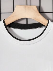 SHEIN 青少年（男孩）字母印花圆领T恤 - 白色 - 查看 4