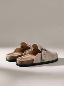 Solecia Women's Casual Slip-On Flat Mules For Christmas Fall Shoes - Khaki - View 4