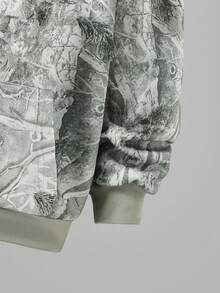 女式树枝印花长袖连帽衫和裤子休闲两件套秋季服装 - 彩色 - 查看 3