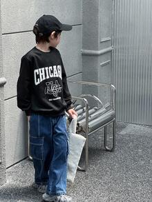 SHEIN Mirajuku Tween Boy Casual Sports Street Graphic Print Crew Neck Sweatshirt Chic Outfits For Autumn/Winter