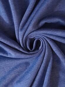 EMERY ROSE Plus Size Women Contrast Lace Batwing Short Sleeve V-Neck Casual T-Shirt - Baby Blue - View 7