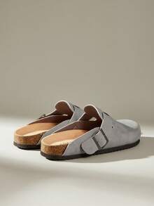 Solecia Women's Casual Comfortable Backless Slip-On Flat Sandals, Versatile For Daily Wear - Light Grey - View 4