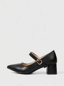 Sleekvia Crystal Heel Pointed Toe High Heels, Fashion Women Shoes For Christmas - Black - View 5