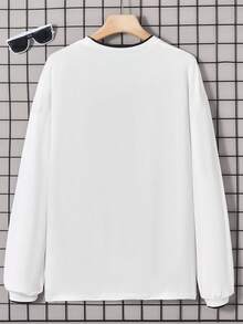 SHEIN 青少年（男孩）字母印花圆领T恤 - 白色 - 查看 2