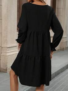 EMERY ROSE Abito midi casual e ampio di colore unito per donna - nero - Visualizzare 2