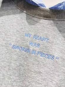 INAWLY 女士字母条纹印花休闲长袖套头衫