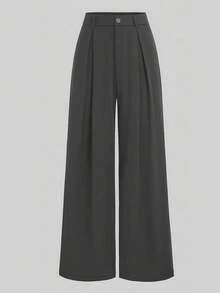 EMERY ROSE Plus Size Pleated Detail Versatile Office Pants