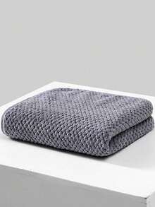 SHEIN 1/2条装菠萝纹理毛巾，超柔软快干珊瑚绒，吸水不掉毛，适用于面部、身体和手部。成人、情侣、沙龙、浴室、返校必备的理想之选 - 深灰色 - 查看 7