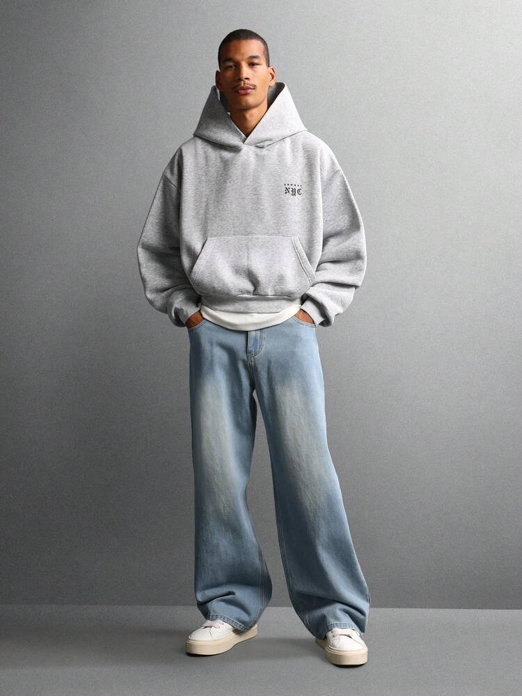 Kurzer Hoodie mit kreisförmigem Logo-Design