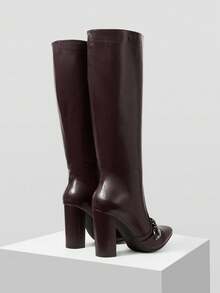 MOTF BOTAS ALTAS NEGRO ESTILO VINTAGE WESTERN CON CREMALLERA METÁLICA - Burdeos - Ver 8