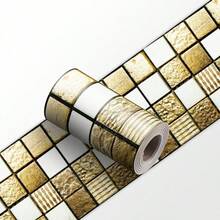 1pc Mosaic Style Decorative Caulk Line Sticker, Home Decor Wall Corner Sticker For Kitchen, Bathroom, Bedroom, Simulated 3D Wall Sticker, 3.9*94.5 Inches Room Decor Kitchen Decor Bathroom Decor Stickers Personalised Stickers