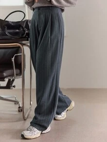 DAZY Women's Striped Business Casual Regular Pants Fall - Grey - View 4