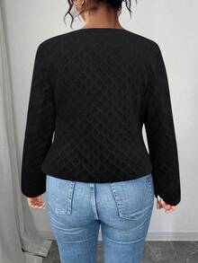 Elenzga Veste décontractée à fermeture éclair avant pour femmes grande taille