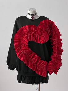 Sunspun Plus Size Women Casual Loose Fit Crew Neck Long Sleeve Sweatshirt  Fall  Winter Spring/Fall Fall/Winter  Cloth For Women Autumn