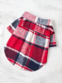 PETSIN 1pc Christmas Checkered Mixed Color Pet Shirt