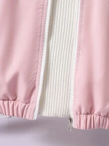 休闲保暖内衬长袖拉链女童外套，秋冬季款 - 彩色 - 查看 7