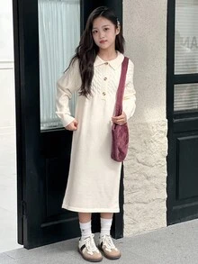 Dazy Kids Vestido suéter de malha para meninas pré-adolescentes