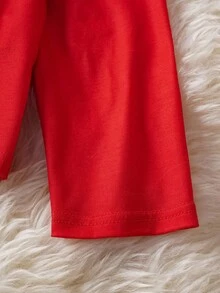 LOONEY TUNES X SHEIN Tween Jungen Lässig Weihnachts Lustig Süß Cartoon & Buchstaben Muster Kontrast Saum Langarm T-Shirt