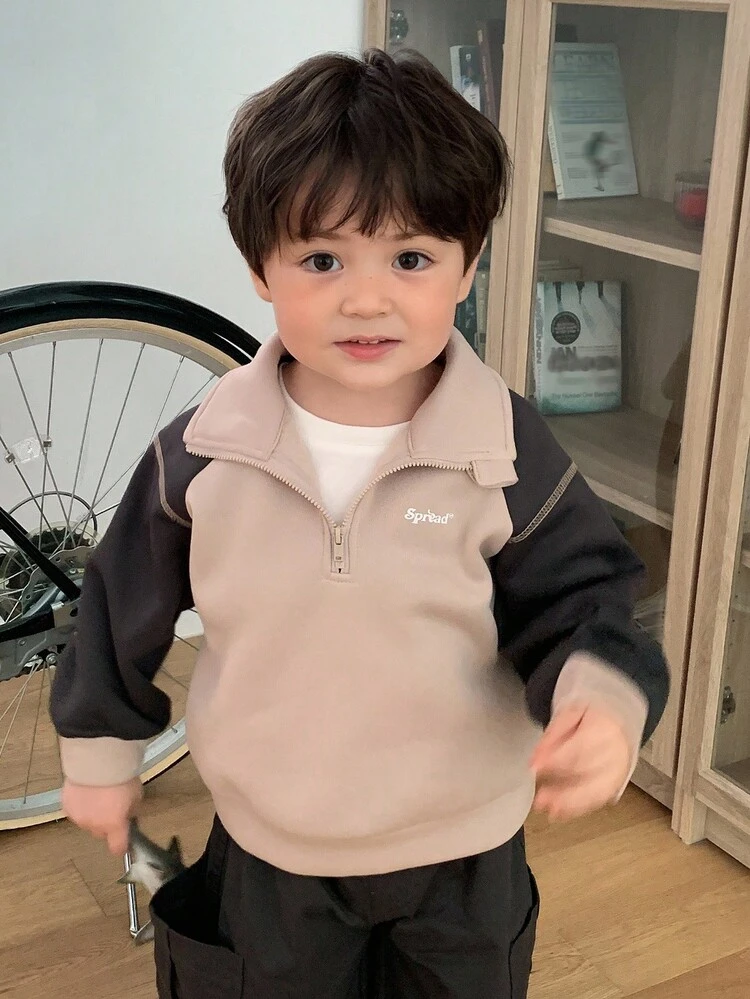 Toddler Boys' Colorblock Embroidered Fleece Sweatshirt, Autumn/Winter