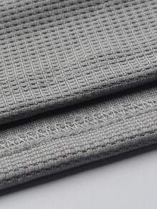 Manfinity Homme Men's Solid Color Crew Neck Short Sleeve Casual Matching Top And Pants Set Men Two Piece Set Men Summer Outfit Men Casual Set Men Co Ord Set Grey Men Outfit, Cozy Outfits - Light Grey - View 4