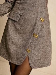 Poéselle 女士优雅长袖蝴蝶结迷你连衣裙