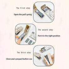 1套可爱迷你订书机套装，手持式和便携式，返校，返校，学校用品 - 白色 - 查看 5