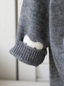 Souflis Souflis 男婴骆驼熊提花针织毛衣套装，面料柔软厚实，适合秋冬休闲穿着 - 深灰色 - 查看 4