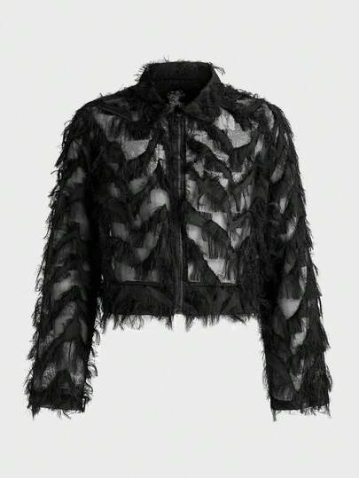 FeverCity 男士时尚朋克拉链夹克，秋季，冬季，垃圾摇滚