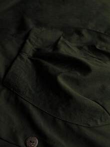 SHEIN LUNE Chaqueta larga con capucha y bolsillos grandes para tallas grandes - Verde Oscuro - Ver 6