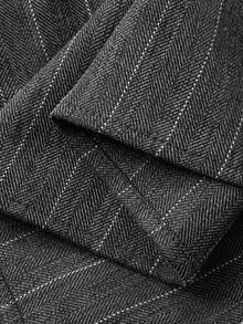 DAZY 女士休闲百褶条纹A字裙，秋冬女装半身裙 - 深灰色 - 查看 8