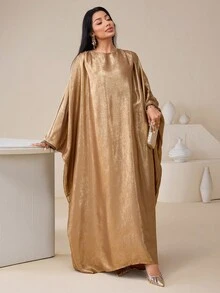 Veilorie 女士优雅节日派对阿拉伯长袍 - 金色 - 查看 8