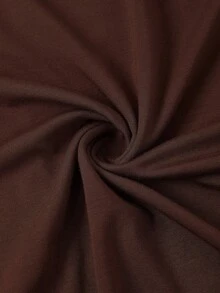 Gownix 优雅女士纯色褶饰金属装饰无袖垂坠针织长裙 - 咖啡棕 - 查看 7
