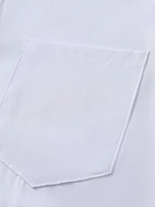 Manfinity Homme Áo sơ mi in tay ngắn giản dị, màu trơn đơn giản thời trang phù hợp cho mùa hè nam áo sơ mi bó sát áo sơ mi nam quần áo nam áo sơ mi nam tay ngắn - trắng - Xem 6