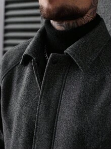 Manfinity Homme 男士休闲百搭通勤夹克，秋冬 - 灰色 - 查看 3