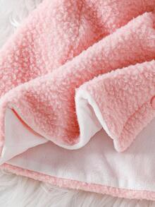 SHEIN 女宝宝兔耳连帽斗篷外套（带帽子），时尚百搭，秋冬