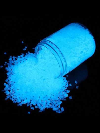 3000 件闪光石夜光砾石、水族馆砾石、发光岩石、水族馆装饰岩石、花园花盆景观装饰，（3-5 毫米，天蓝色）