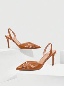 CUCCOO SZL Women's Pointed Toe High Heel Hollow Design Fashion High Heel Pumps