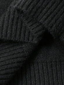 DAZY 少女圆领蝴蝶结休闲毛衣，秋季 - 黑色 - 查看 3